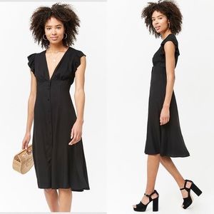 Forever 21 Contemporary Black Midi Dress